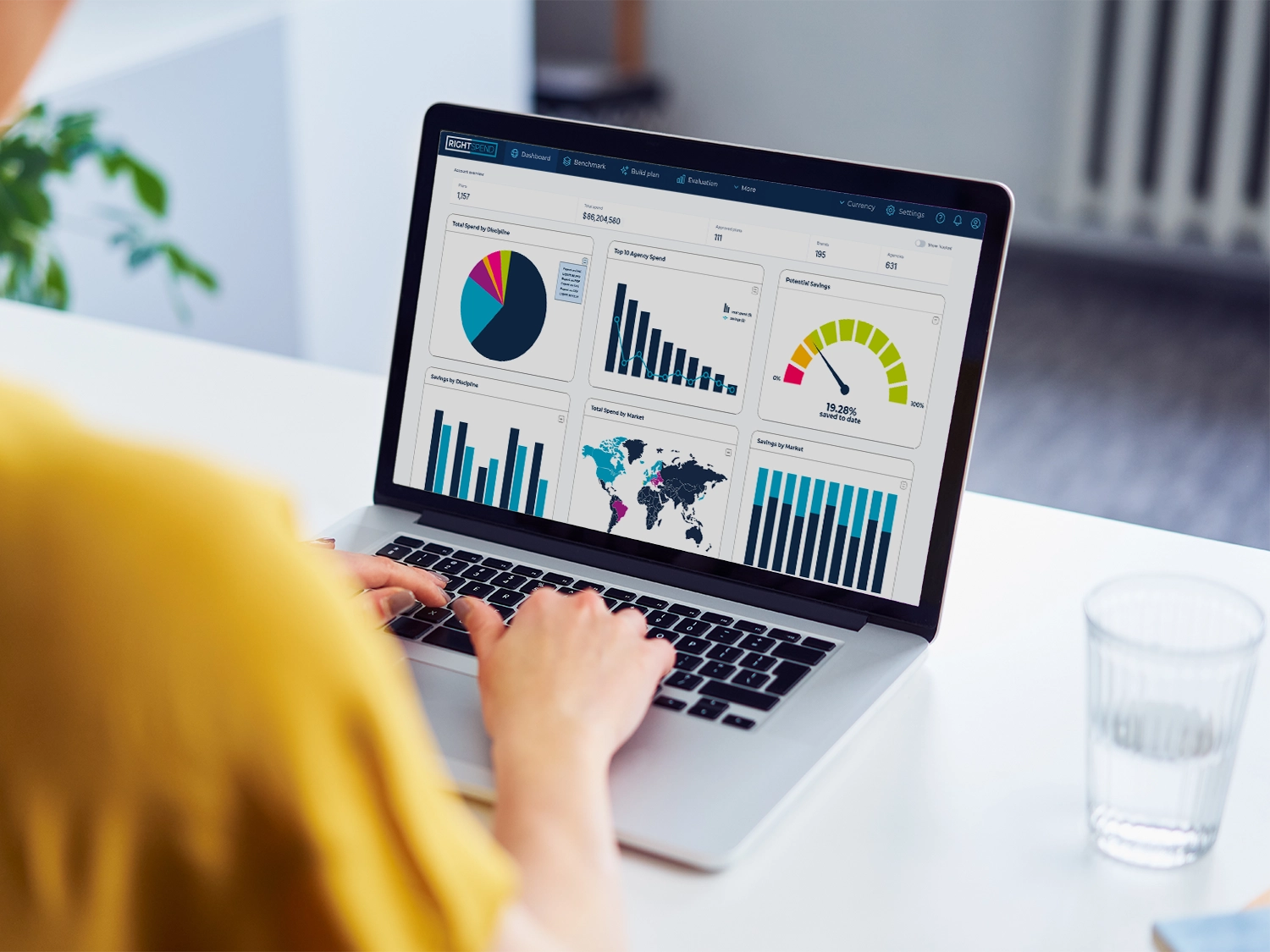 Marketing Procurement Software in use on a laptop