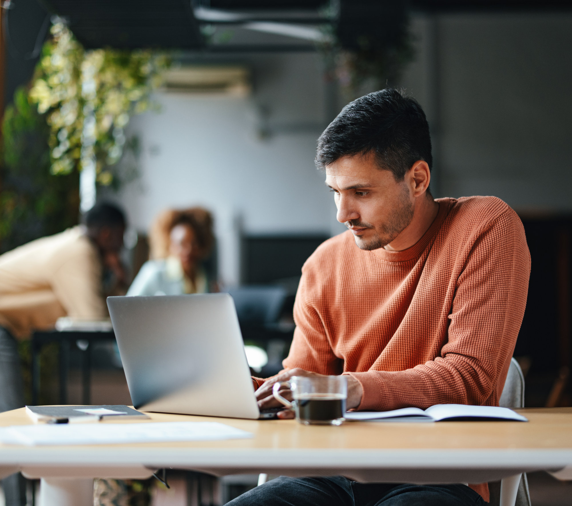 Marketing Procurement Manager using RightSpend system on his laptop to access the data-driven intelligence