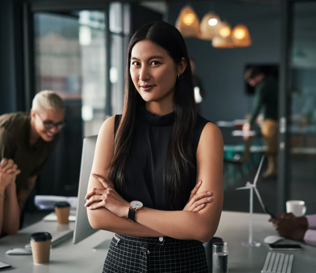 Marketing Procurement professional with team behind her who use the RightSpend system for agency reviews